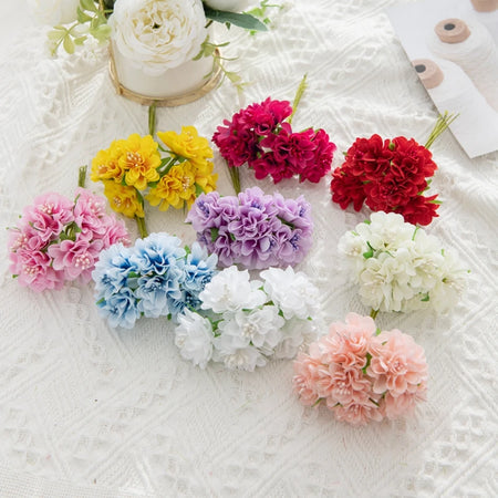 18PCS Artificial Flowers Bouquet Stamen Wedding Party Christmas Decoration Home Holiday Supplies Gift Scrapbook Craft Fake Plant