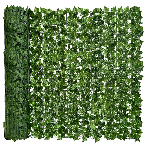 1X3M Artificial Ivy Hedge Panels Green Leaf Privacy Fence Grass Wall for Home Outdoor Garden Balcony Decoration Fake Plant Vine